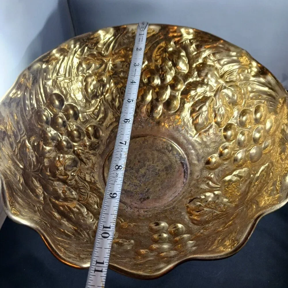 Brass Vintage Pedestal Large Bowl